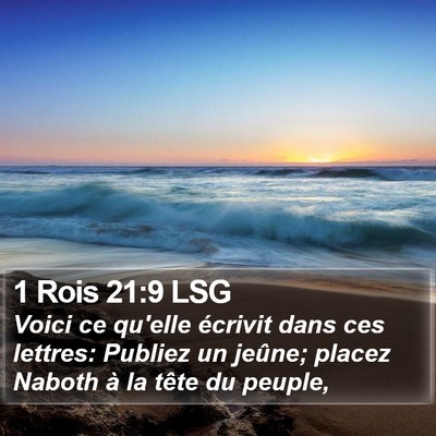 1 Rois 21:9 LSG Bible Verse Image