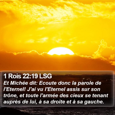 1 Rois 22:19 LSG Bible Verse Image