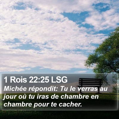 1 Rois 22:25 LSG Bible Verse Image
