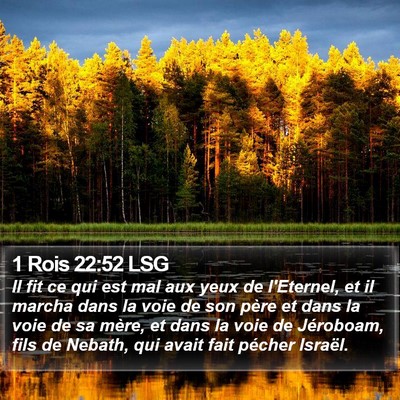 1 Rois 22:52 LSG Bible Verse Image
