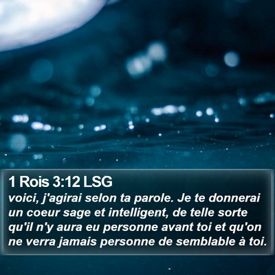 1 Rois 3:12 LSG Bible Verse Image