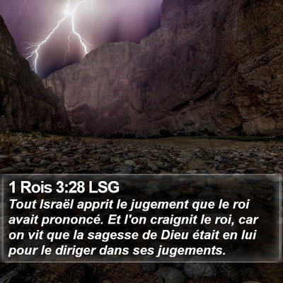 1 Rois 3:28 LSG Bible Verse Image