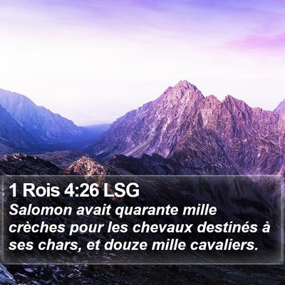 1 Rois 4:26 LSG Bible Verse Image