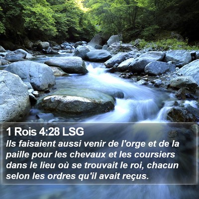 1 Rois 4:28 LSG Bible Verse Image