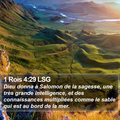 1 Rois 4:29 LSG Bible Verse Image