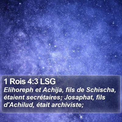 1 Rois 4:3 LSG Bible Verse Image