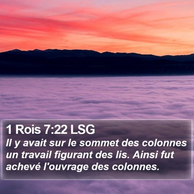 1 Rois 7:22 LSG Bible Verse Image