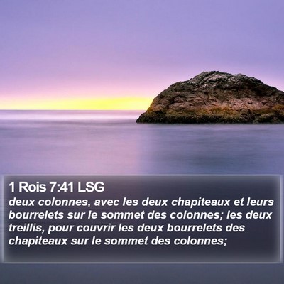 1 Rois 7:41 LSG Bible Verse Image
