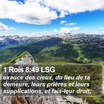 1 Rois 8:49 LSG Bible Verse Image