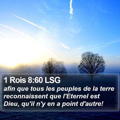 1 Rois 8:60 LSG Bible Verse Image