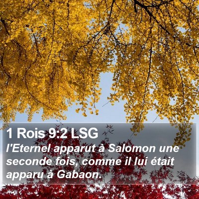 1 Rois 9:2 LSG Bible Verse Image