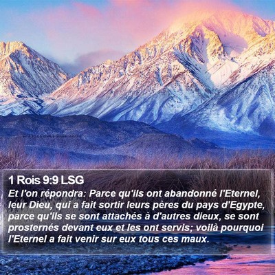 1 Rois 9:9 LSG Bible Verse Image