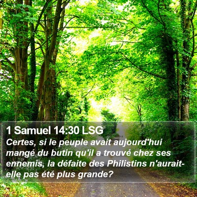 1 Samuel 14:30 LSG Bible Verse Image