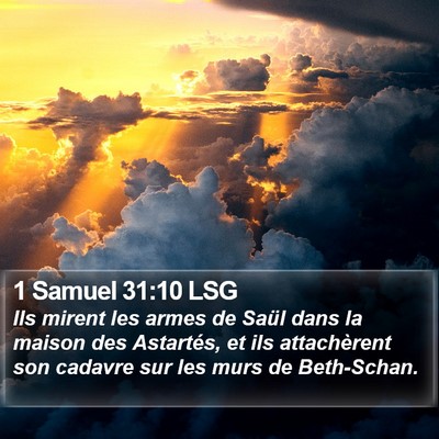 1 Samuel 31:10 LSG Bible Verse Image