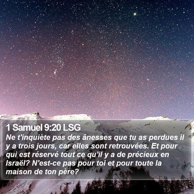 1 Samuel 9:20 LSG Bible Verse Image
