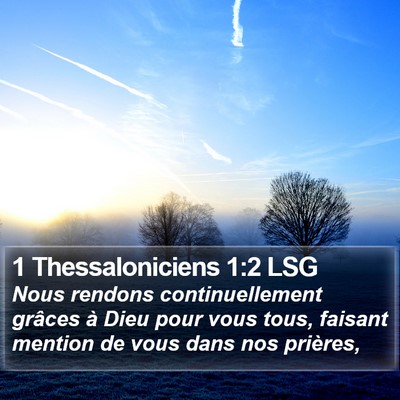 1 Thessaloniciens 1:2 LSG Bible Verse Image