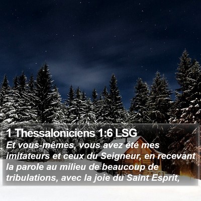 1 Thessaloniciens 1:6 LSG Bible Verse Image