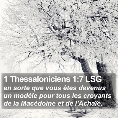 1 Thessaloniciens 1:7 LSG Bible Verse Image