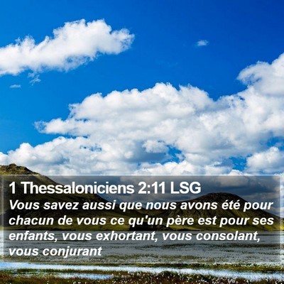 1 Thessaloniciens 2:11 LSG Bible Verse Image