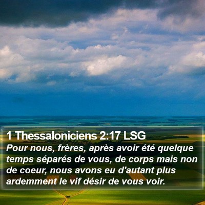 1 Thessaloniciens 2:17 LSG Bible Verse Image