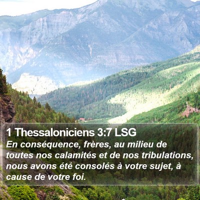 1 Thessaloniciens 3:7 LSG Bible Verse Image