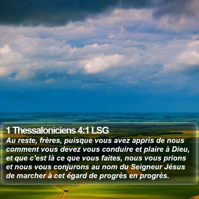 1 Thessaloniciens 4:1 LSG Bible Verse Image
