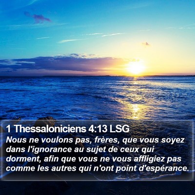 1 Thessaloniciens 4:13 LSG Bible Verse Image