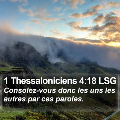 1 Thessaloniciens 4:18 LSG Bible Verse Image