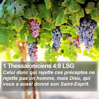 1 Thessaloniciens 4:8 LSG Bible Verse Image
