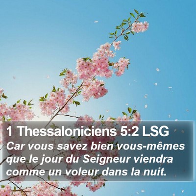 1 Thessaloniciens 5:2 LSG Bible Verse Image