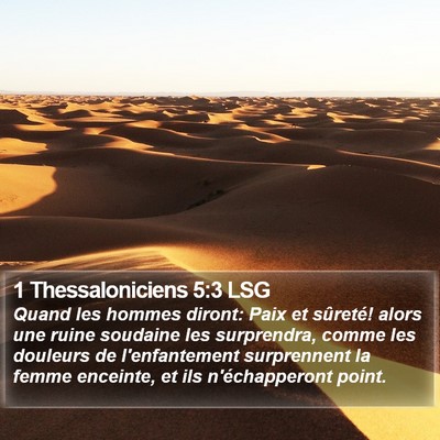 1 Thessaloniciens 5:3 LSG Bible Verse Image