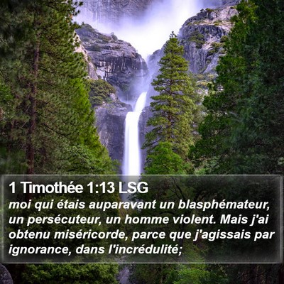 1 Timothée 1:13 LSG Bible Verse Image