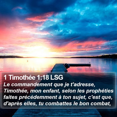 1 Timothée 1:18 LSG Bible Verse Image
