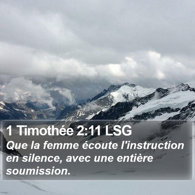 1 Timothée 2:11 LSG Bible Verse Image