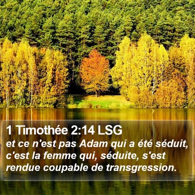 1 Timothée 2:14 LSG Bible Verse Image