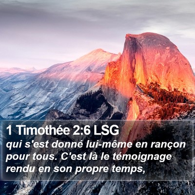 1 Timothée 2:6 LSG Bible Verse Image