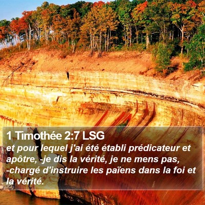 1 Timothée 2:7 LSG Bible Verse Image