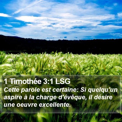 1 Timothée 3:1 LSG Bible Verse Image