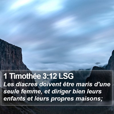 1 Timothée 3:12 LSG Bible Verse Image