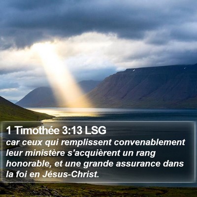 1 Timothée 3:13 LSG Bible Verse Image