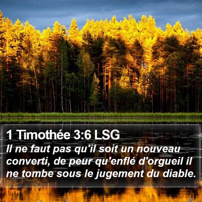 1 Timothée 3:6 LSG Bible Verse Image