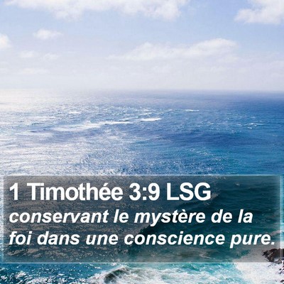1 Timothée 3:9 LSG Bible Verse Image