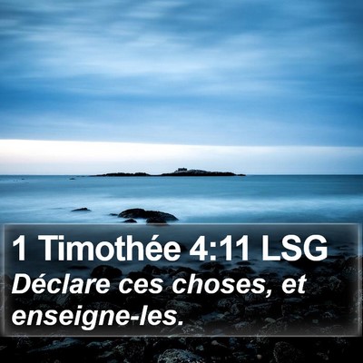 1 Timothée 4:11 LSG Bible Verse Image