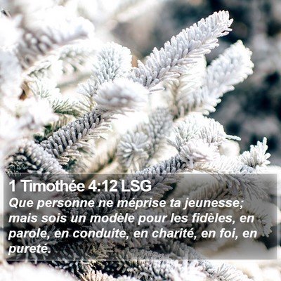 1 Timothée 4:12 LSG Bible Verse Image