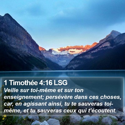 1 Timothée 4:16 LSG Bible Verse Image