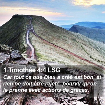 1 Timothée 4:4 LSG Bible Verse Image