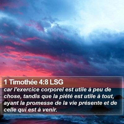 1 Timothée 4:8 LSG Bible Verse Image