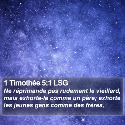 1 Timothée 5:1 LSG Bible Verse Image