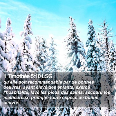 1 Timothée 5:10 LSG Bible Verse Image