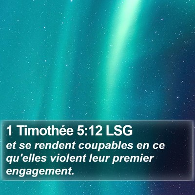 1 Timothée 5:12 LSG Bible Verse Image